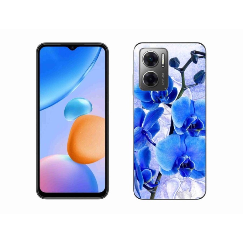 Gelový kryt mmCase na mobil Xiaomi Redmi 10 5G - modré květy