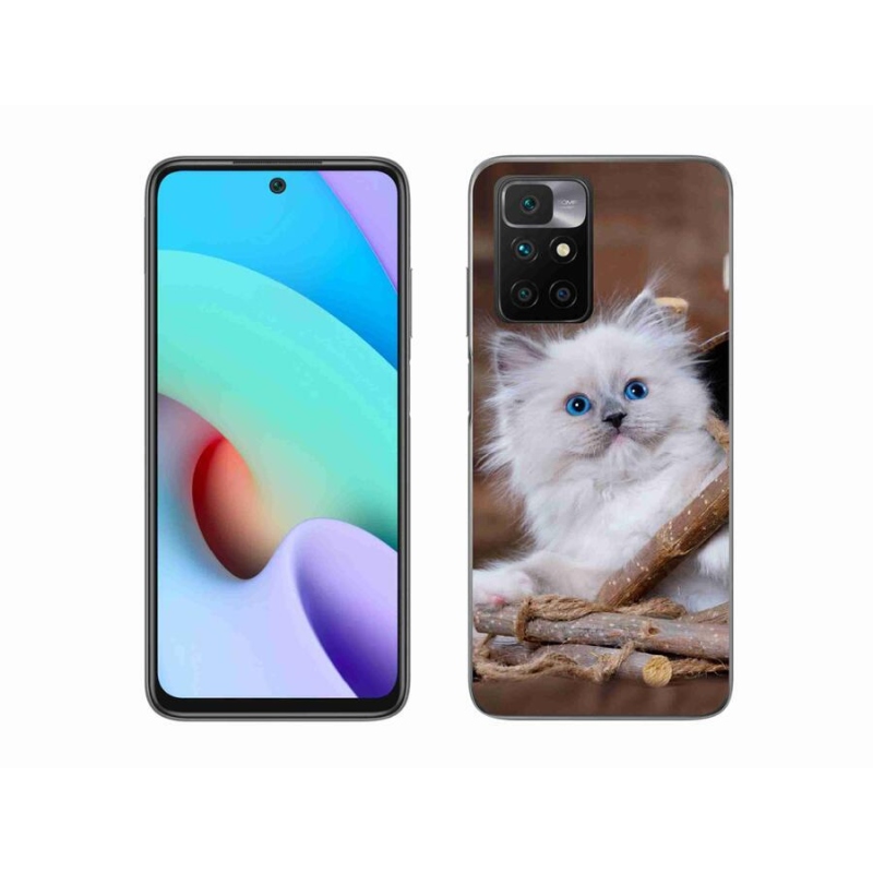 Gelový kryt mmCase na mobil Xiaomi Redmi 10/Redmi 10 (2022) - bílé kotě