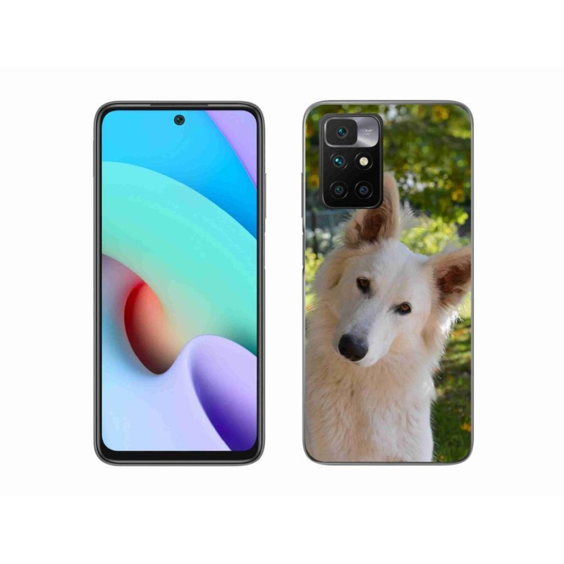 Gelový kryt mmCase na mobil Xiaomi Redmi 10/Redmi 10 (2022) - bílý švýcarský ovčák 1
