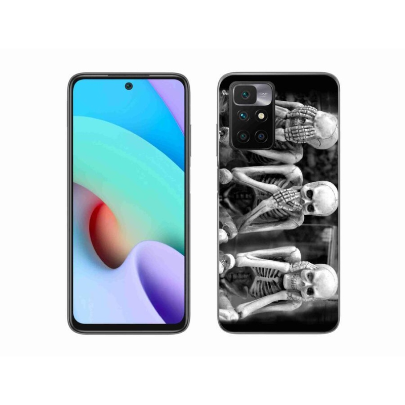 Gelový kryt mmCase na mobil Xiaomi Redmi 10/Redmi 10 (2022) - kostlivci