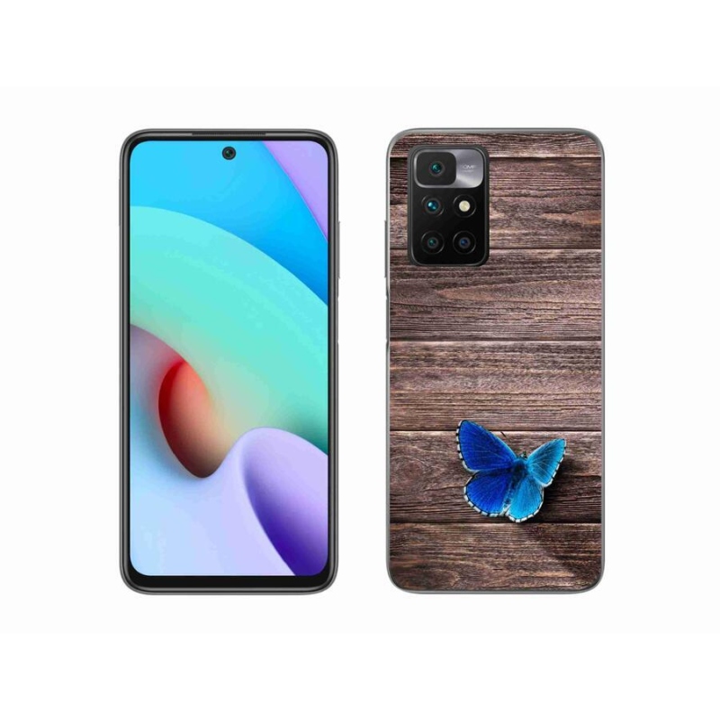Gelový kryt mmCase na mobil Xiaomi Redmi 10/Redmi 10 (2022) - modrý motýl 1
