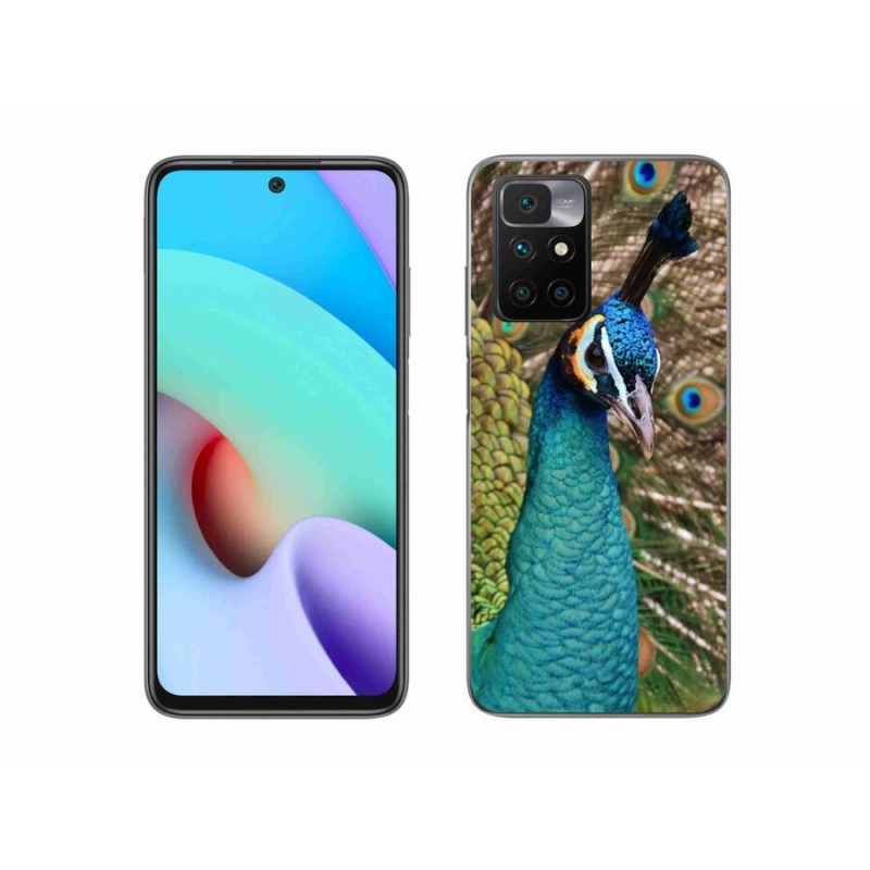 Gelový kryt mmCase na mobil Xiaomi Redmi 10/Redmi 10 (2022) - páv