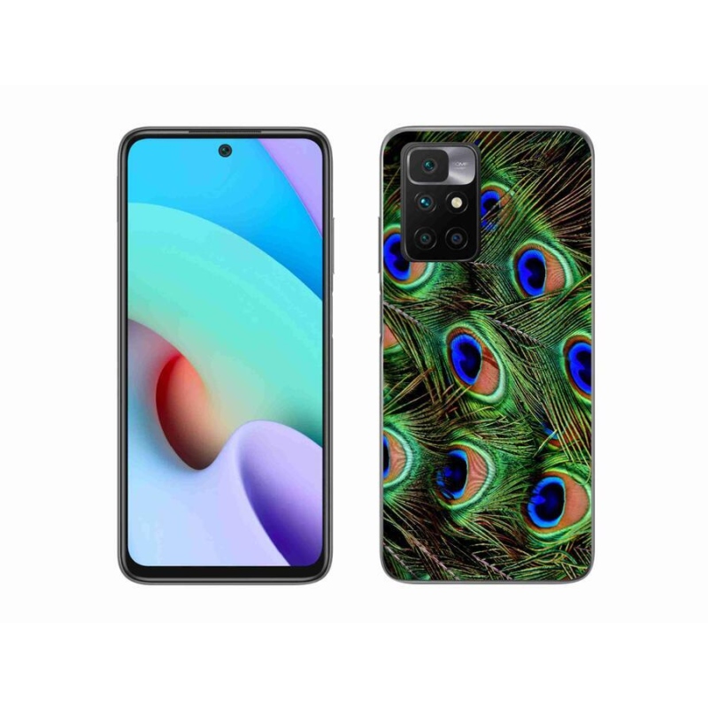 Gelový kryt mmCase na mobil Xiaomi Redmi 10/Redmi 10 (2022) - paví peří