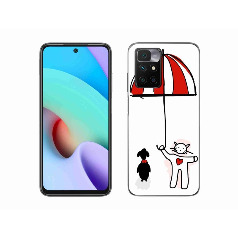 Gelový kryt mmCase na mobil Xiaomi Redmi 10/Redmi 10 (2022) - pejsek a kočička