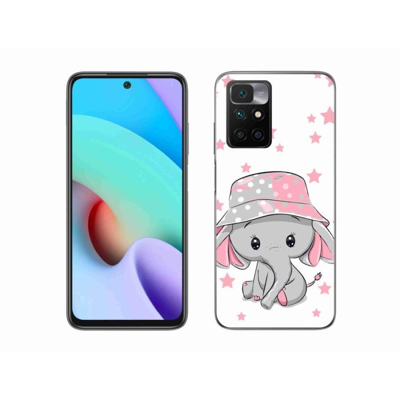 Gelový kryt mmCase na mobil Xiaomi Redmi 10/Redmi 10 (2022) - růžový slon