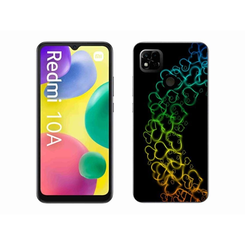 Gelový kryt mmCase na mobil Xiaomi Redmi 10A - barevná srdíčka