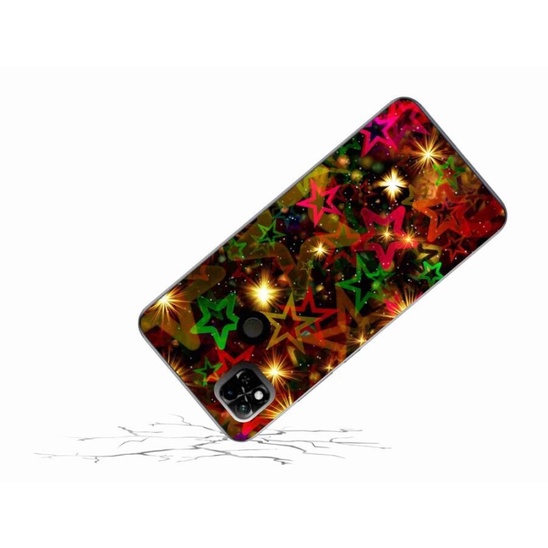 Gelový kryt mmCase na mobil Xiaomi Redmi 10A - barevné hvězdičky