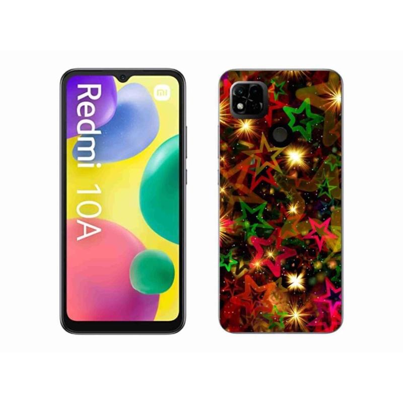 Gelový kryt mmCase na mobil Xiaomi Redmi 10A - barevné hvězdičky