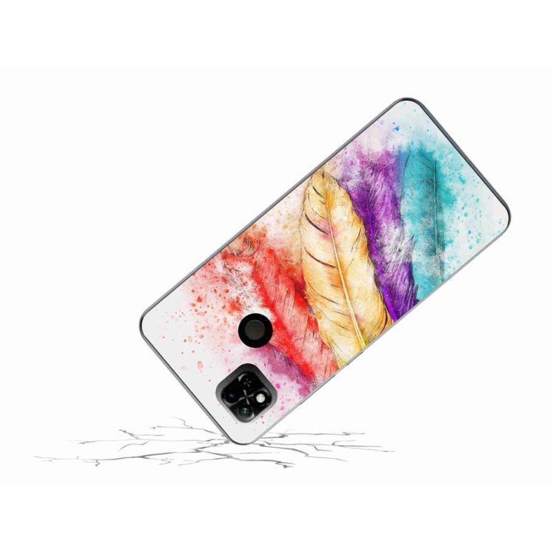 Gelový kryt mmCase na mobil Xiaomi Redmi 10A - barevné peří