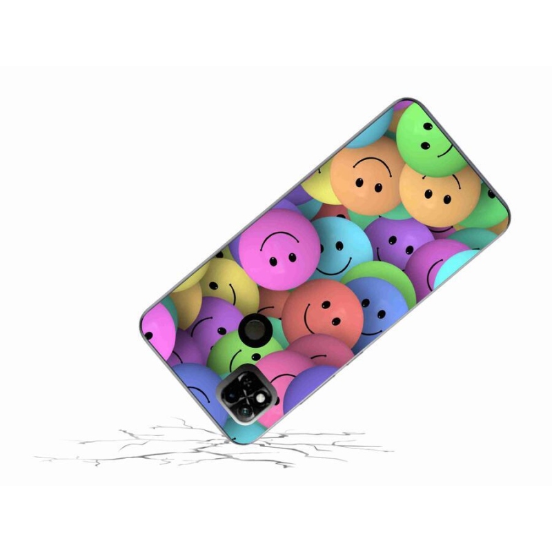 Gelový kryt mmCase na mobil Xiaomi Redmi 10A - barevní smajlíci