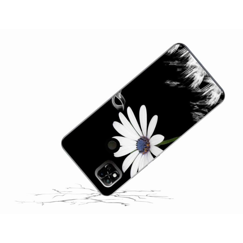 Gelový kryt mmCase na mobil Xiaomi Redmi 10A - bílá květina