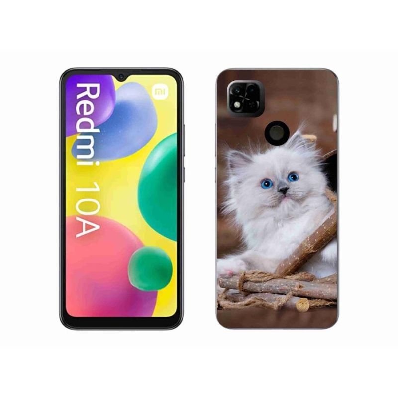 Gelový kryt mmCase na mobil Xiaomi Redmi 10A - bílé kotě
