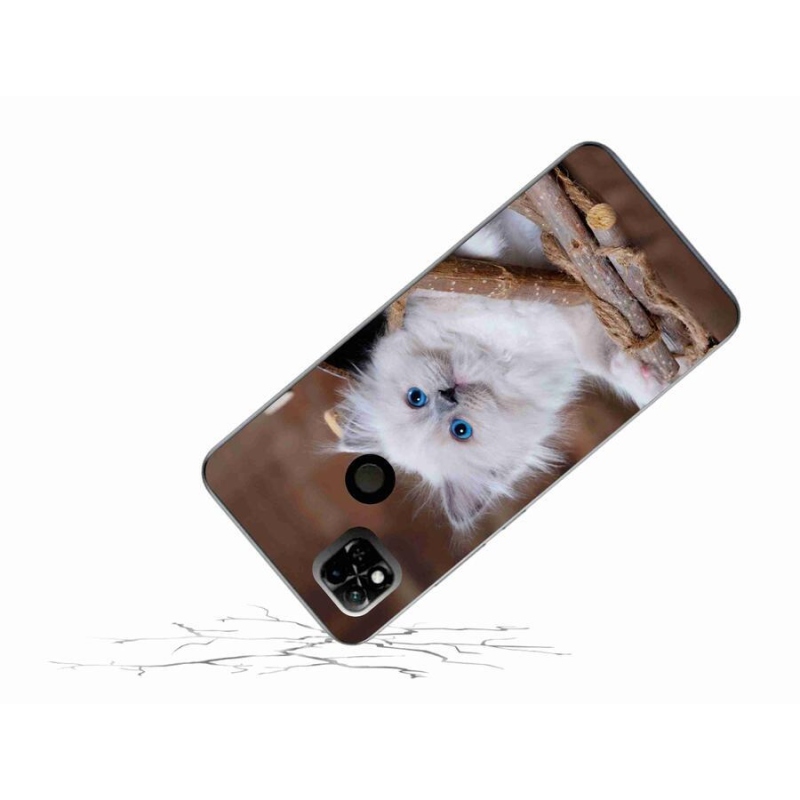 Gelový kryt mmCase na mobil Xiaomi Redmi 10A - bílé kotě
