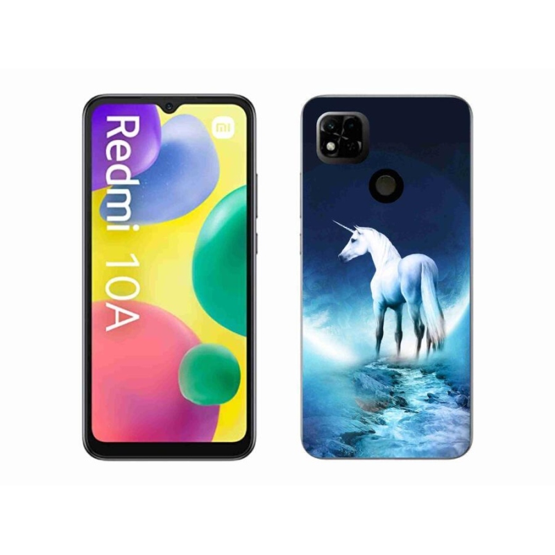 Gelový kryt mmCase na mobil Xiaomi Redmi 10A - bílý jednorožec