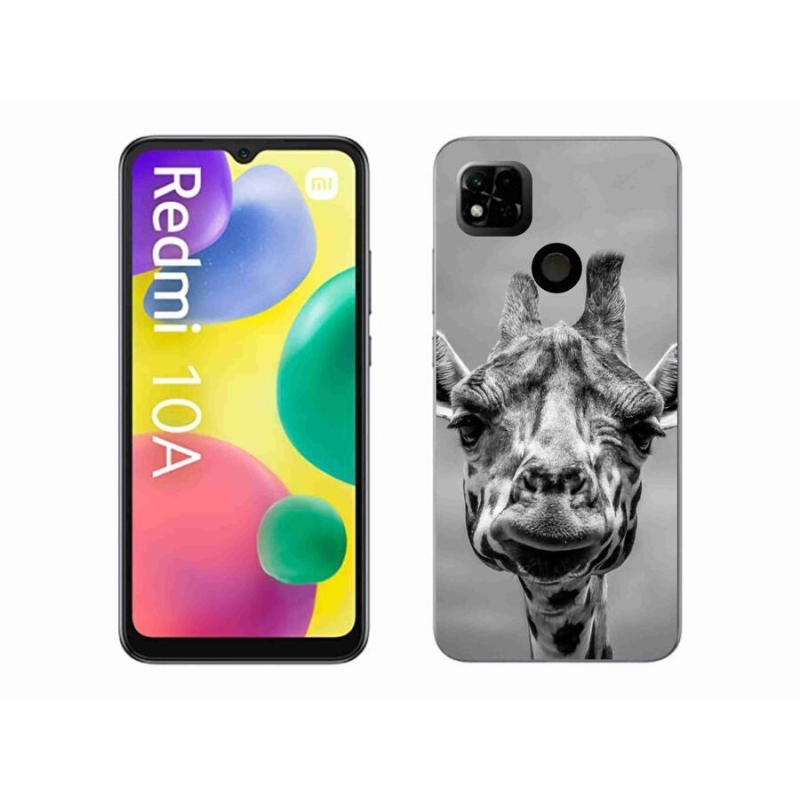 Gelový kryt mmCase na mobil Xiaomi Redmi 10A - černobílá žirafa