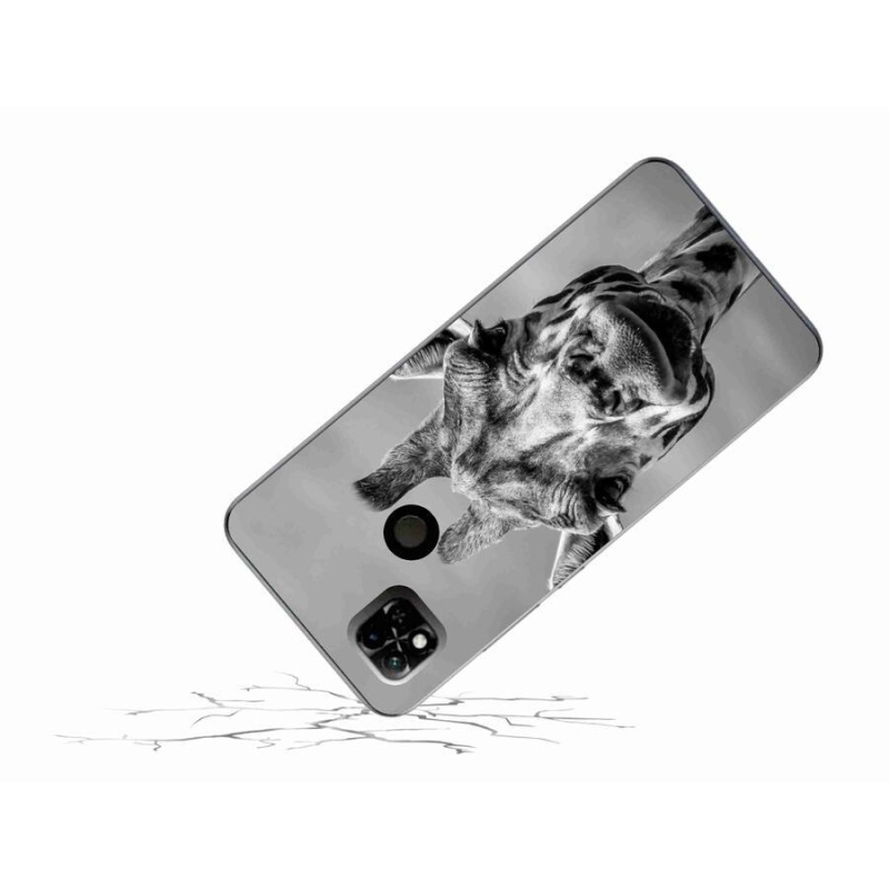 Gelový kryt mmCase na mobil Xiaomi Redmi 10A - černobílá žirafa