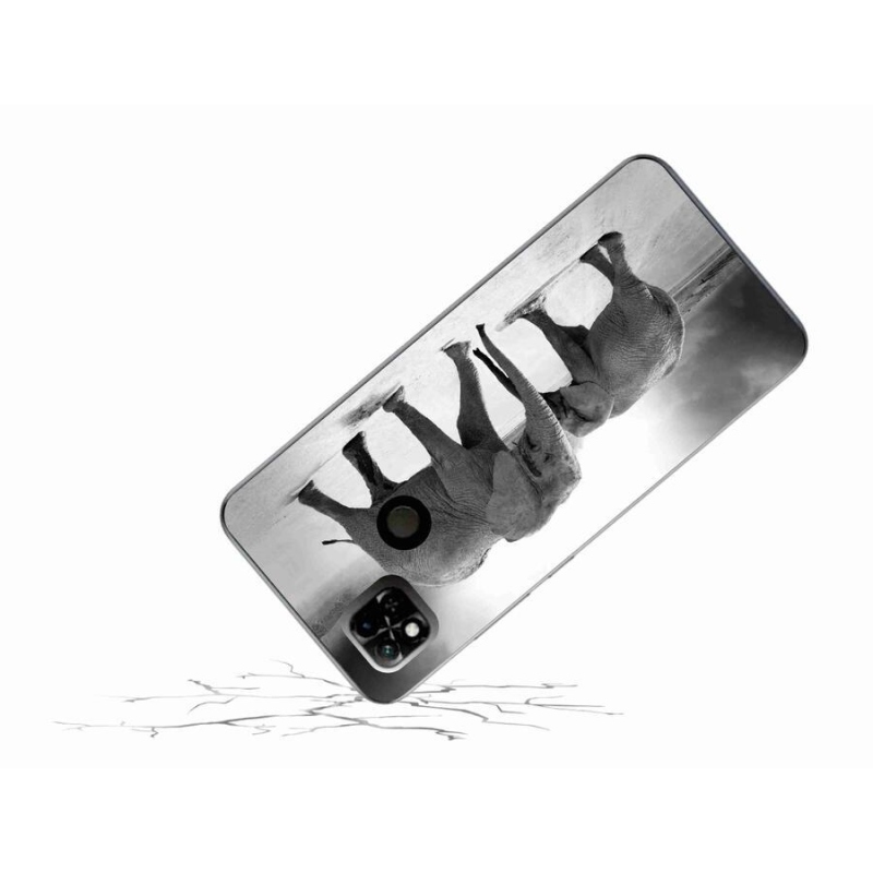 Gelový kryt mmCase na mobil Xiaomi Redmi 10A - černobílí sloni