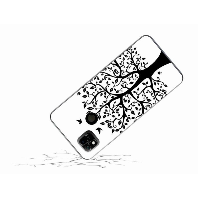 Gelový kryt mmCase na mobil Xiaomi Redmi 10A - černobílý strom