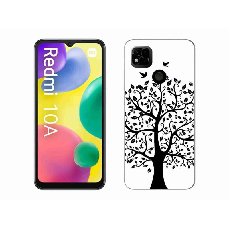 Gelový kryt mmCase na mobil Xiaomi Redmi 10A - černobílý strom