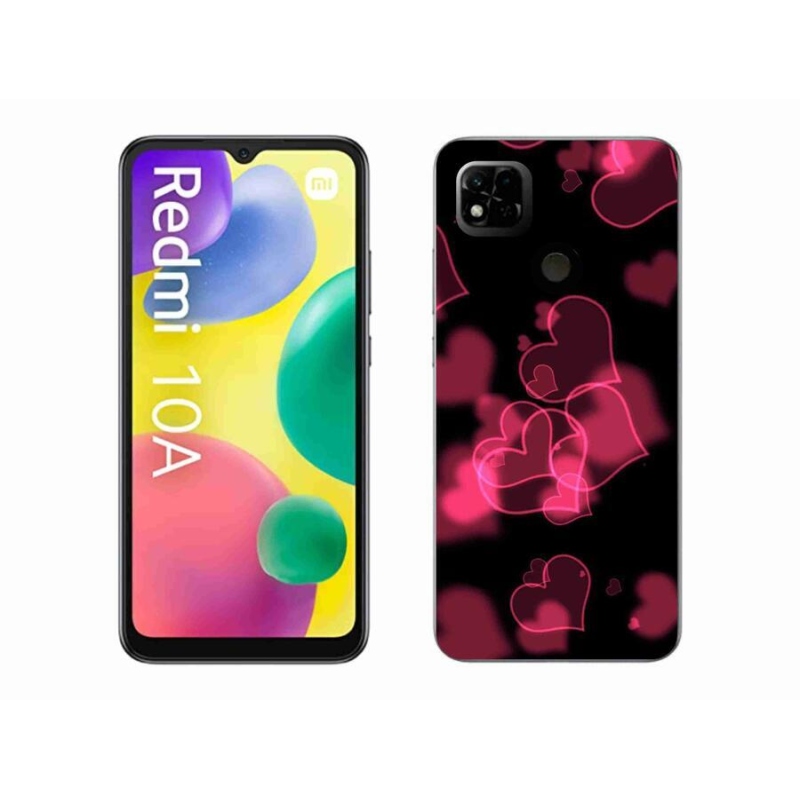 Gelový kryt mmCase na mobil Xiaomi Redmi 10A - červená srdíčka