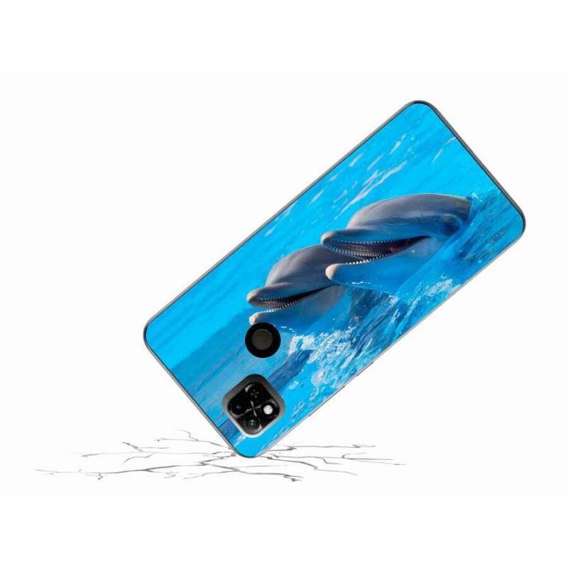Gelový kryt mmCase na mobil Xiaomi Redmi 10A - delfíni