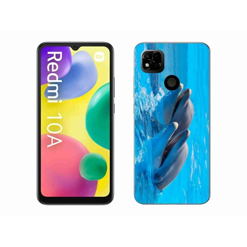 Gelový kryt mmCase na mobil Xiaomi Redmi 10A - delfíni