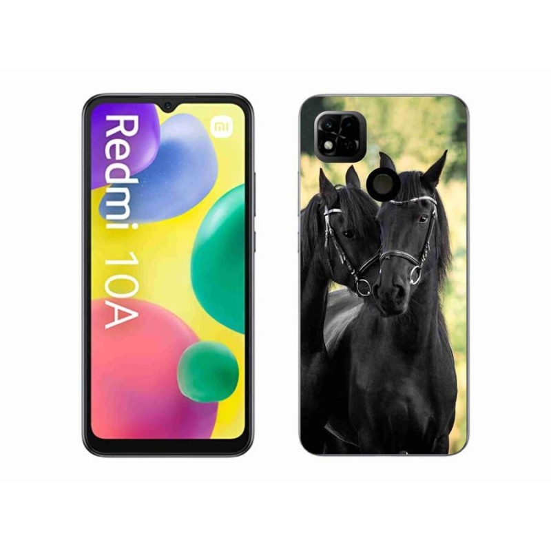 Gelový kryt mmCase na mobil Xiaomi Redmi 10A - dva černí koně