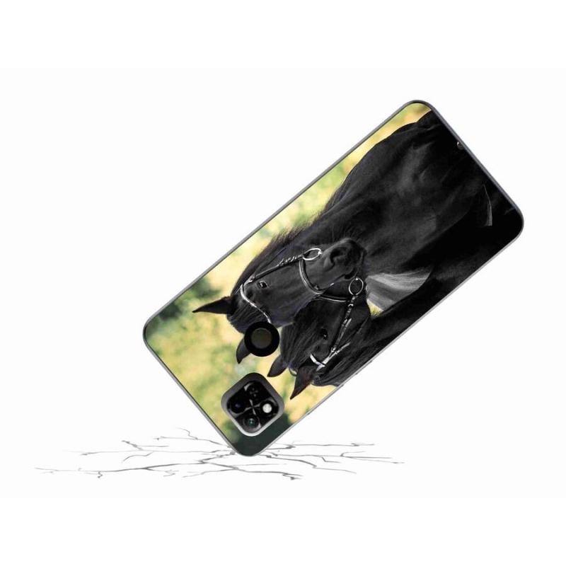 Gelový kryt mmCase na mobil Xiaomi Redmi 10A - dva černí koně