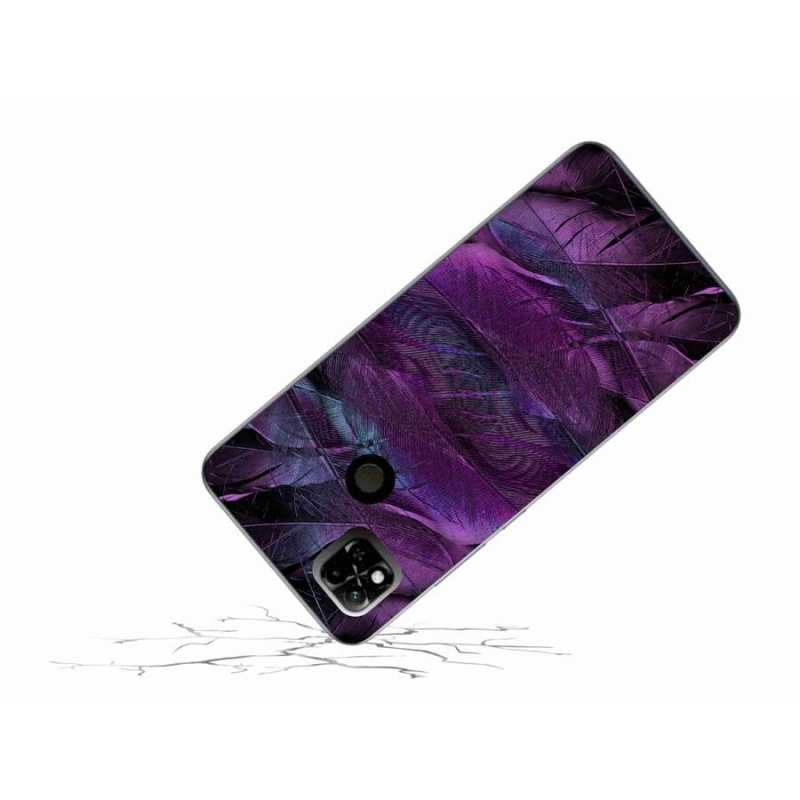 Gelový kryt mmCase na mobil Xiaomi Redmi 10A - fialová pírka