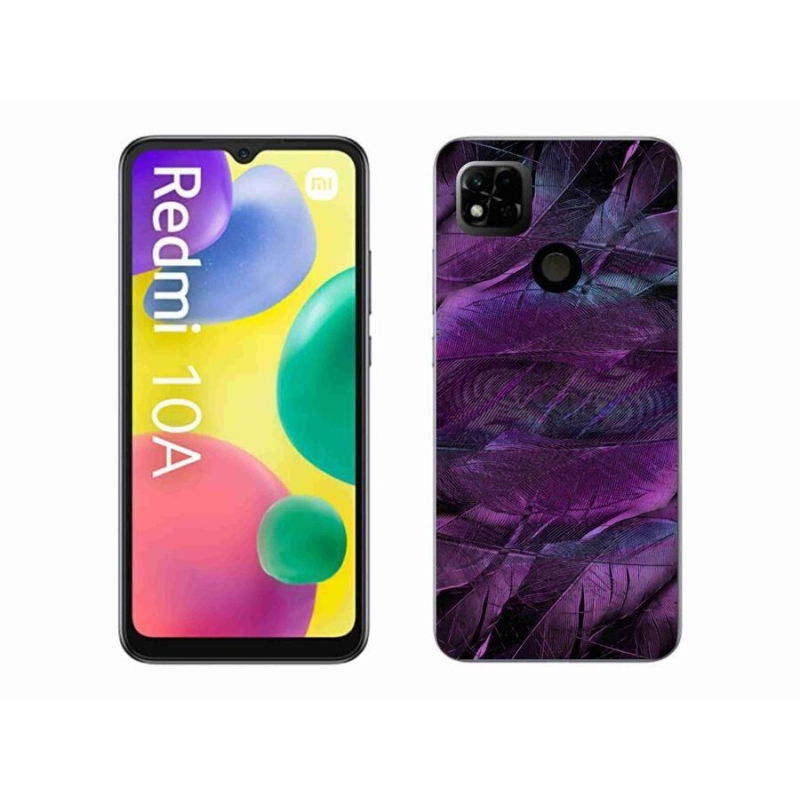 Gelový kryt mmCase na mobil Xiaomi Redmi 10A - fialová pírka