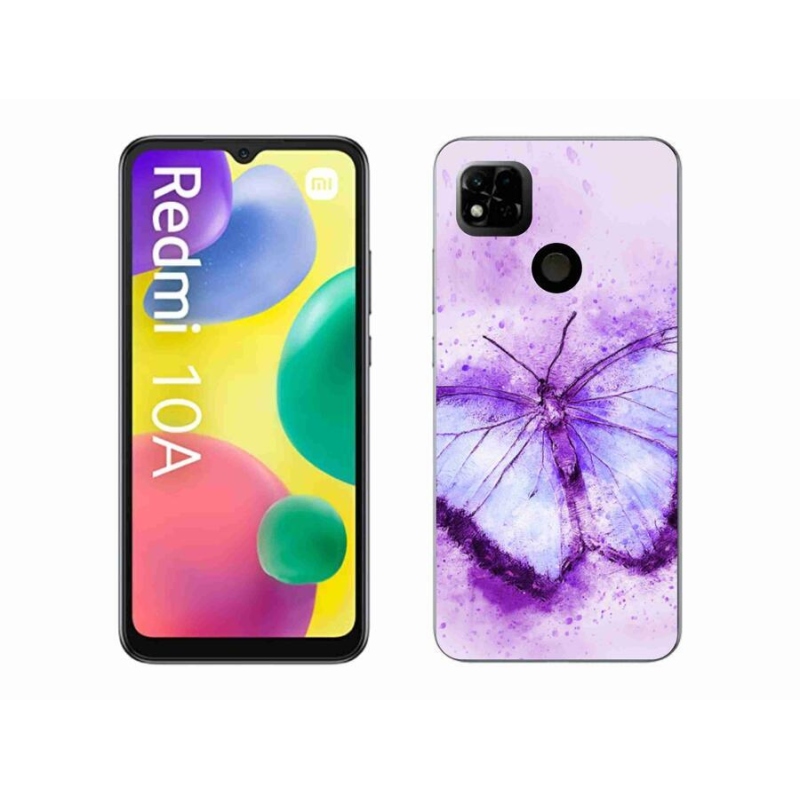 Gelový kryt mmCase na mobil Xiaomi Redmi 10A - fialový motýl