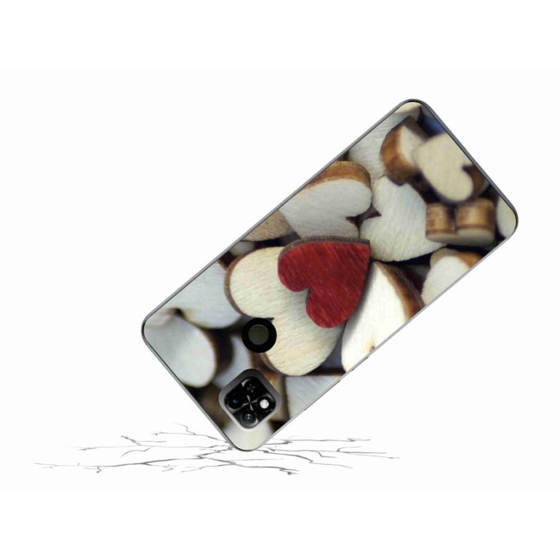 Gelový kryt mmCase na mobil Xiaomi Redmi 10A - gravírované červené srdce