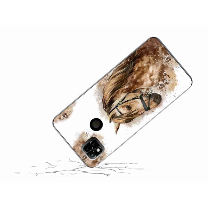 Gelový kryt mmCase na mobil Xiaomi Redmi 10A - hnědý kreslený kůň
