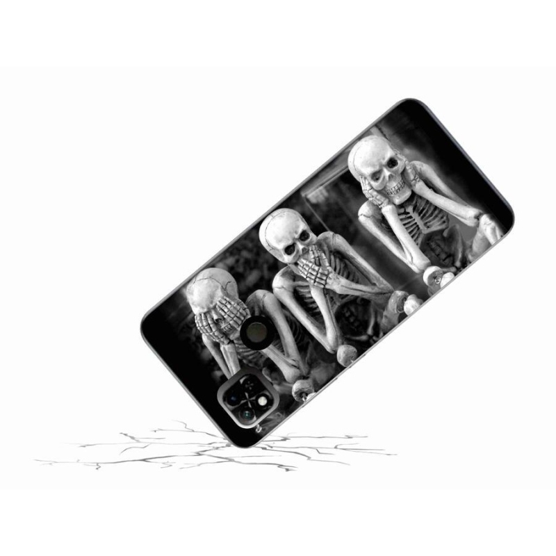 Gelový kryt mmCase na mobil Xiaomi Redmi 10A - kostlivci