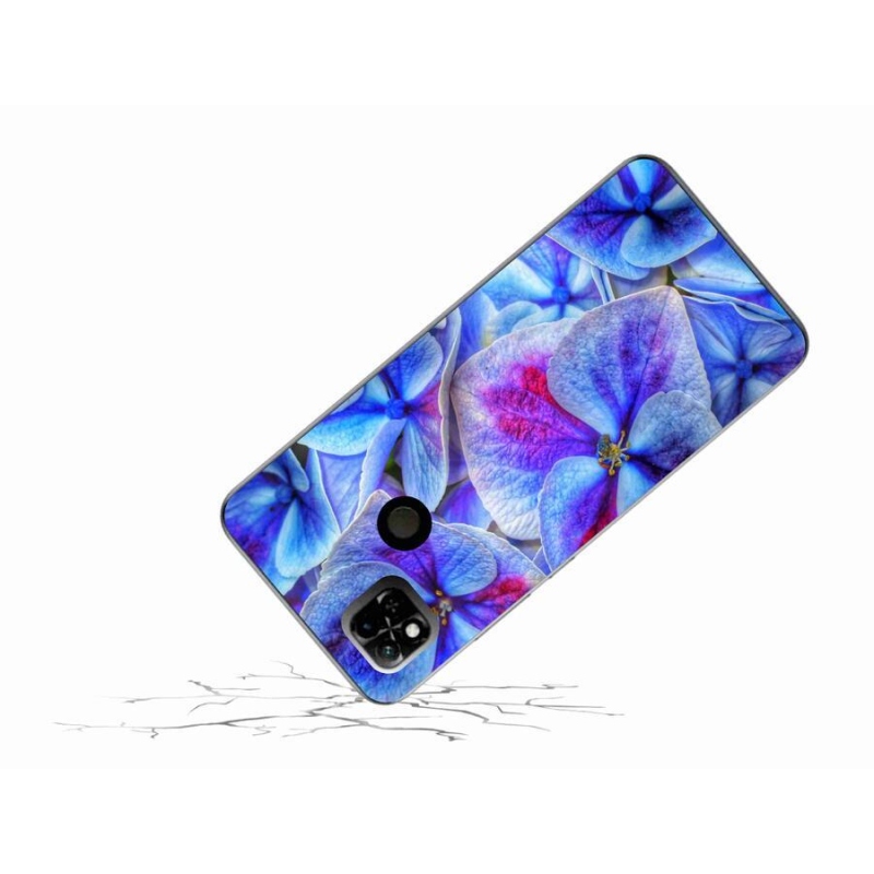Gelový kryt mmCase na mobil Xiaomi Redmi 10A - modré květy 1
