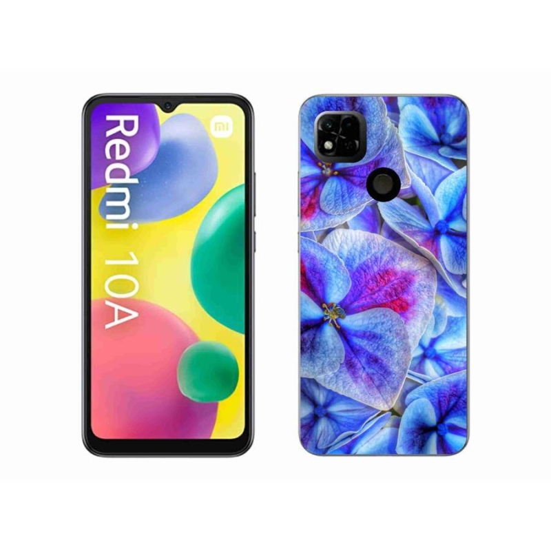 Gelový kryt mmCase na mobil Xiaomi Redmi 10A - modré květy 1