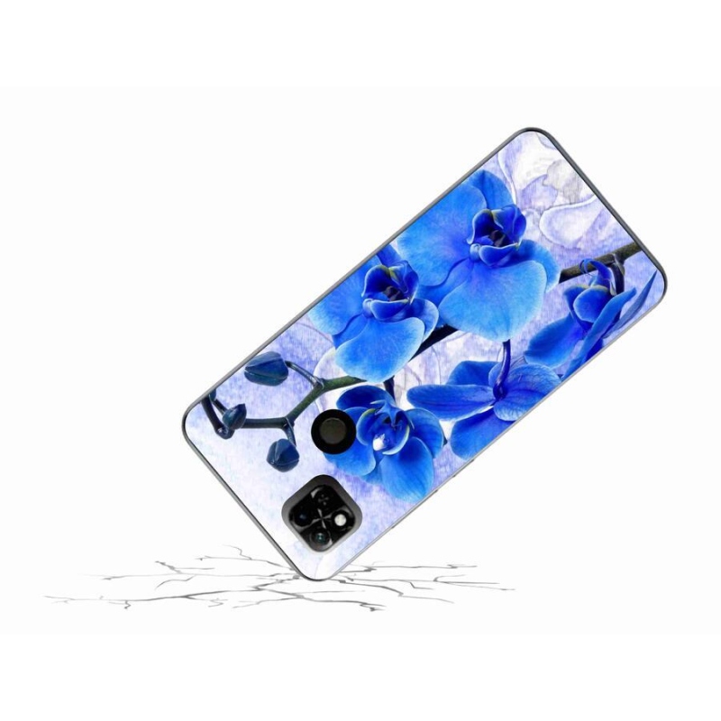Gelový kryt mmCase na mobil Xiaomi Redmi 10A - modré květy