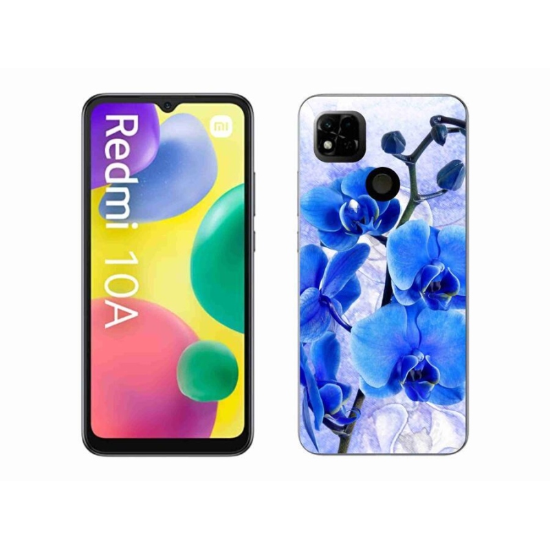 Gelový kryt mmCase na mobil Xiaomi Redmi 10A - modré květy