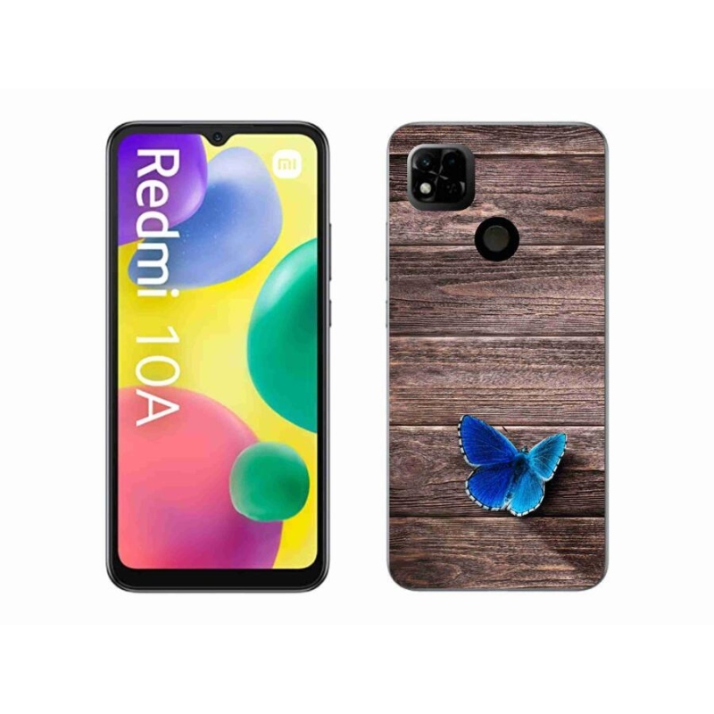 Gelový kryt mmCase na mobil Xiaomi Redmi 10A - modrý motýl 1