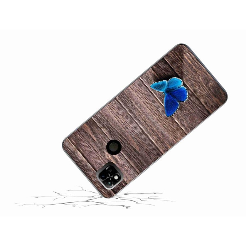 Gelový kryt mmCase na mobil Xiaomi Redmi 10A - modrý motýl 1