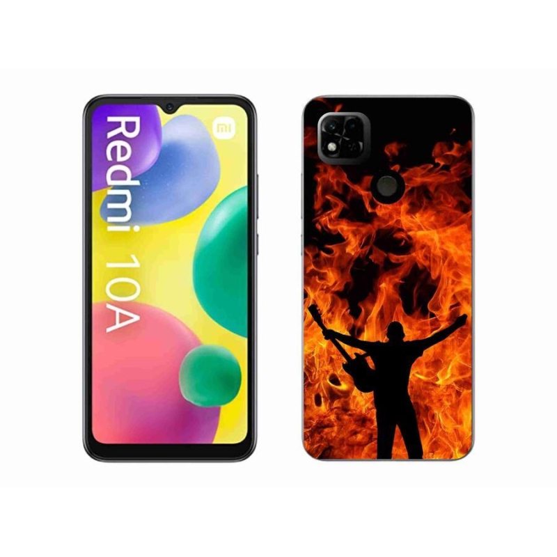 Gelový kryt mmCase na mobil Xiaomi Redmi 10A - muzikant a oheň