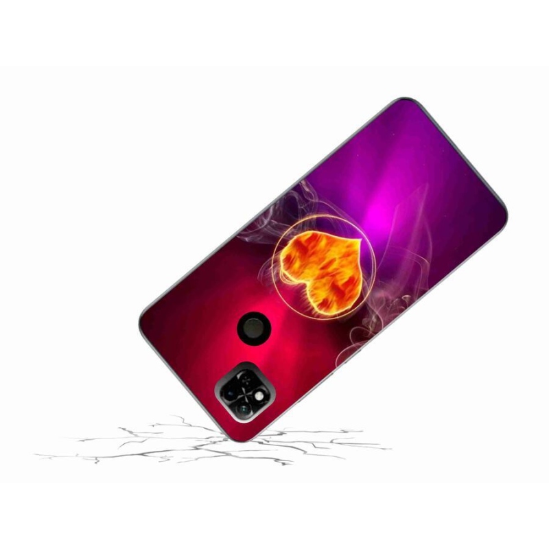Gelový kryt mmCase na mobil Xiaomi Redmi 10A - ohnivé srdce