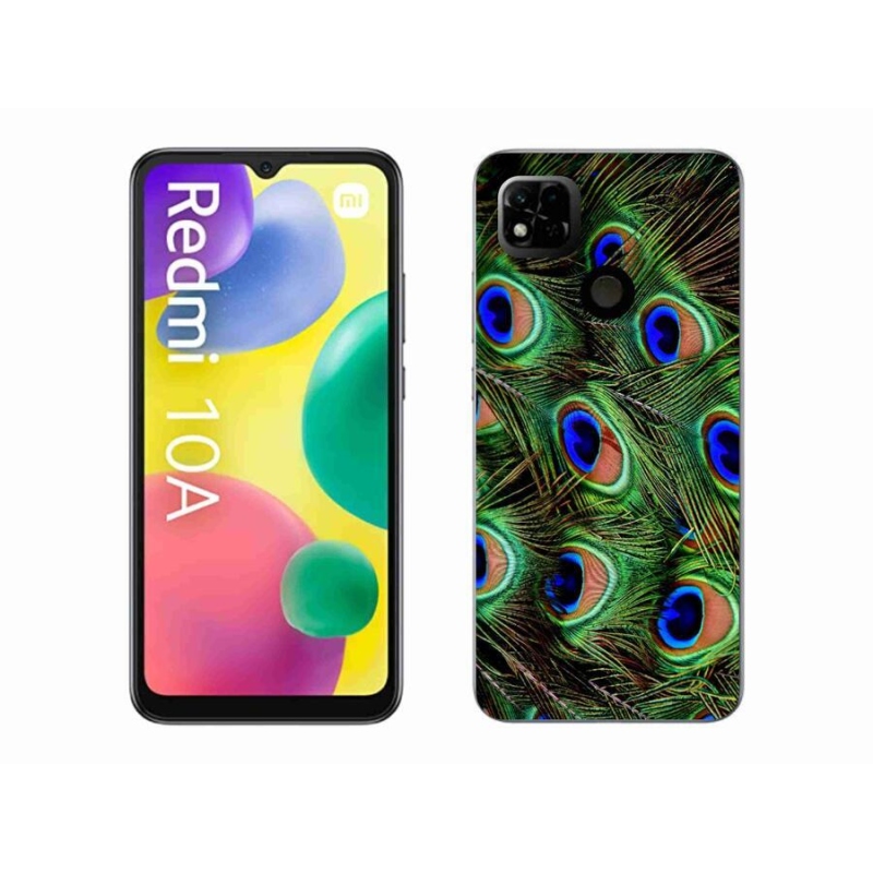 Gelový kryt mmCase na mobil Xiaomi Redmi 10A - paví peří