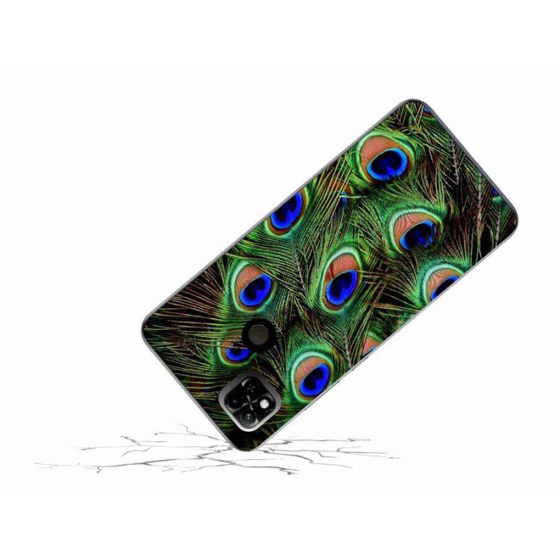 Gelový kryt mmCase na mobil Xiaomi Redmi 10A - paví peří