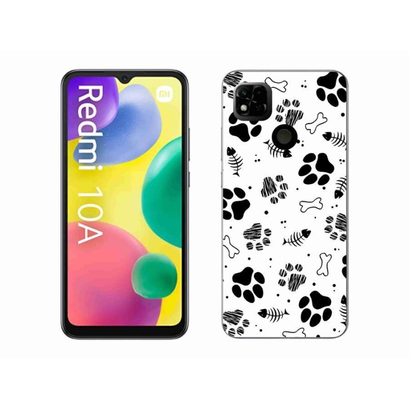 Gelový kryt mmCase na mobil Xiaomi Redmi 10A - psí tlapky 1