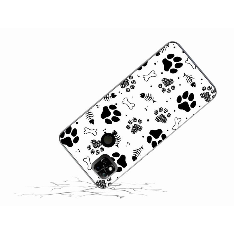 Gelový kryt mmCase na mobil Xiaomi Redmi 10A - psí tlapky 1