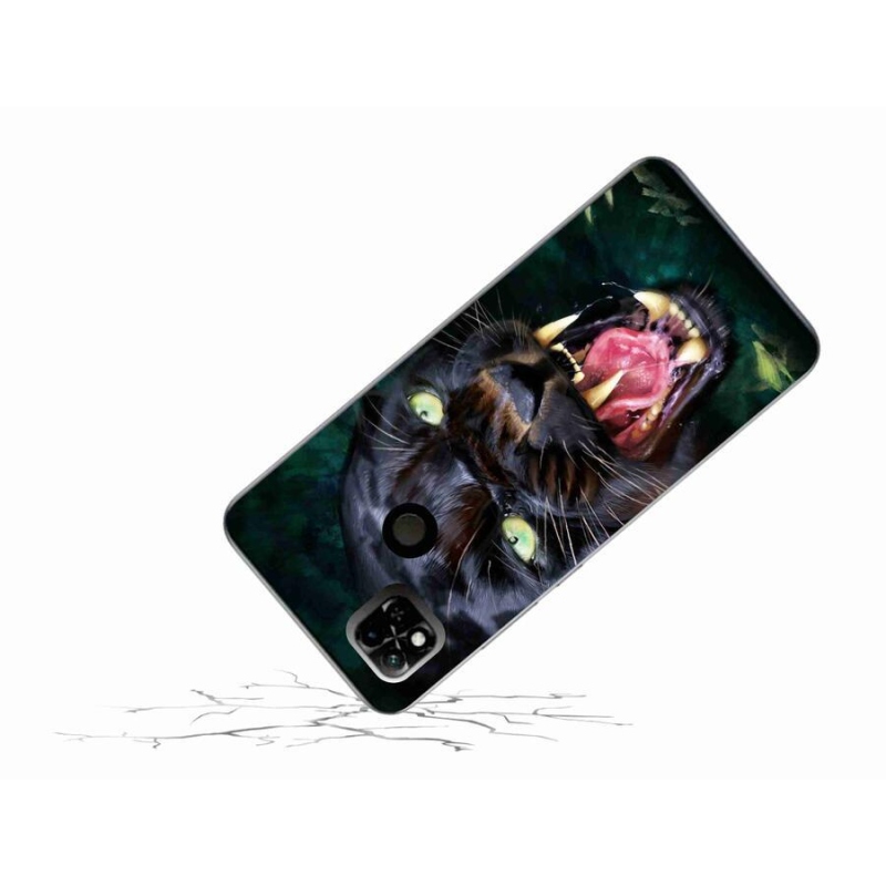 Gelový kryt mmCase na mobil Xiaomi Redmi 10A - rozzuřený černý panter