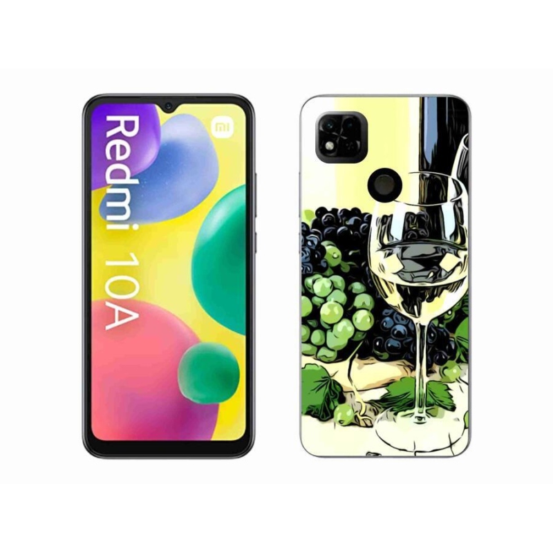 Gelový kryt mmCase na mobil Xiaomi Redmi 10A - sklenka vína