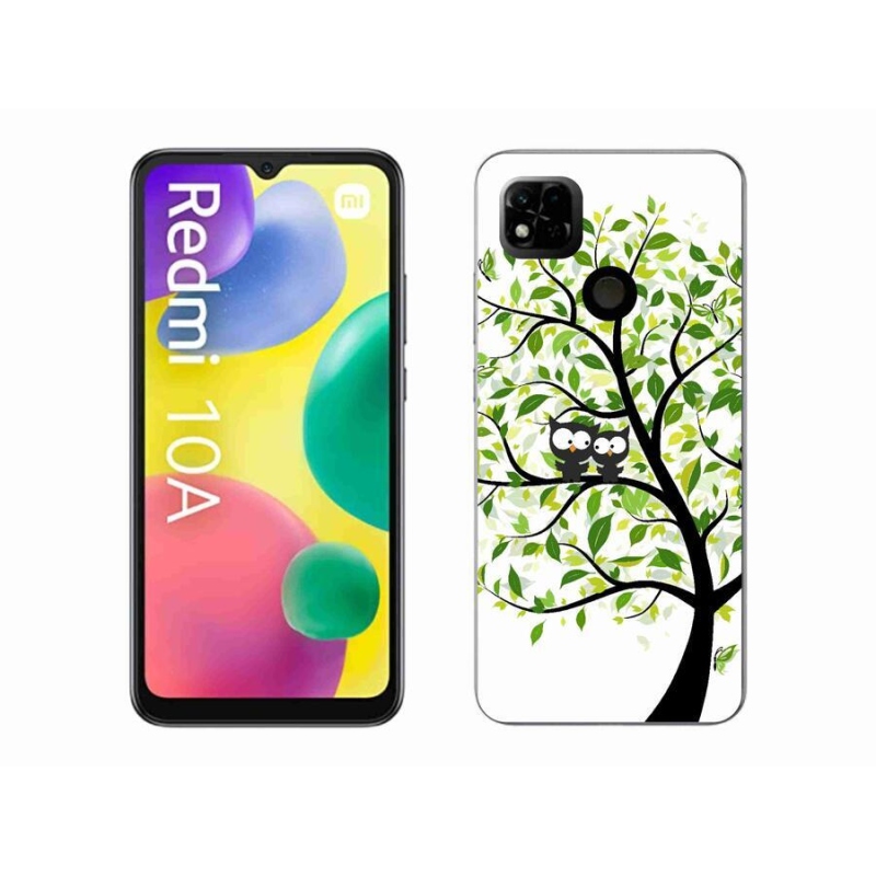 Gelový kryt mmCase na mobil Xiaomi Redmi 10A - sovičky na stromě