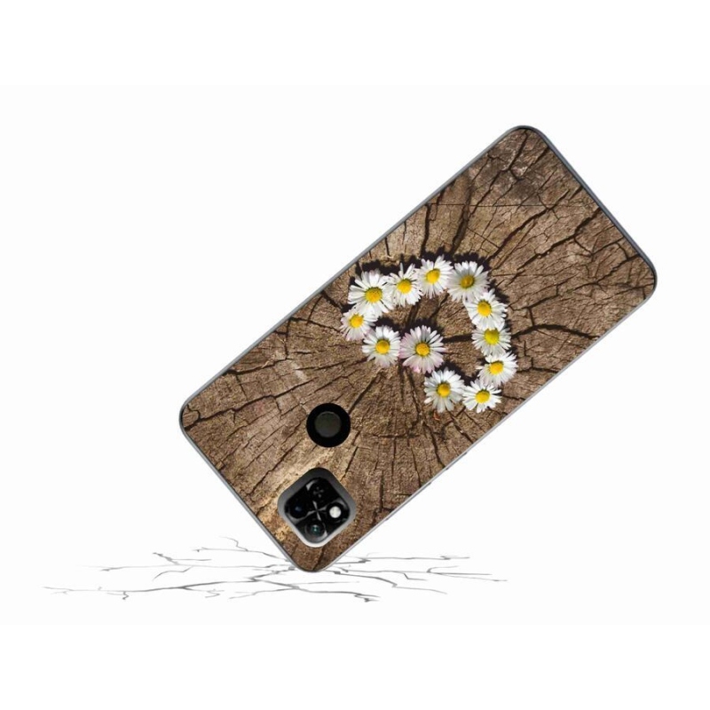 Gelový kryt mmCase na mobil Xiaomi Redmi 10A - srdce z kopretin